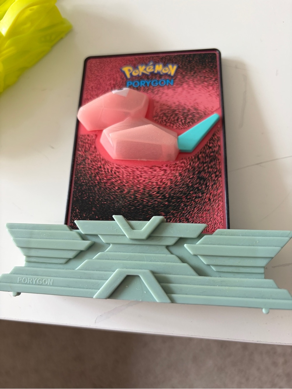 Pokémon Porygon card & Stand - Pink and Teal